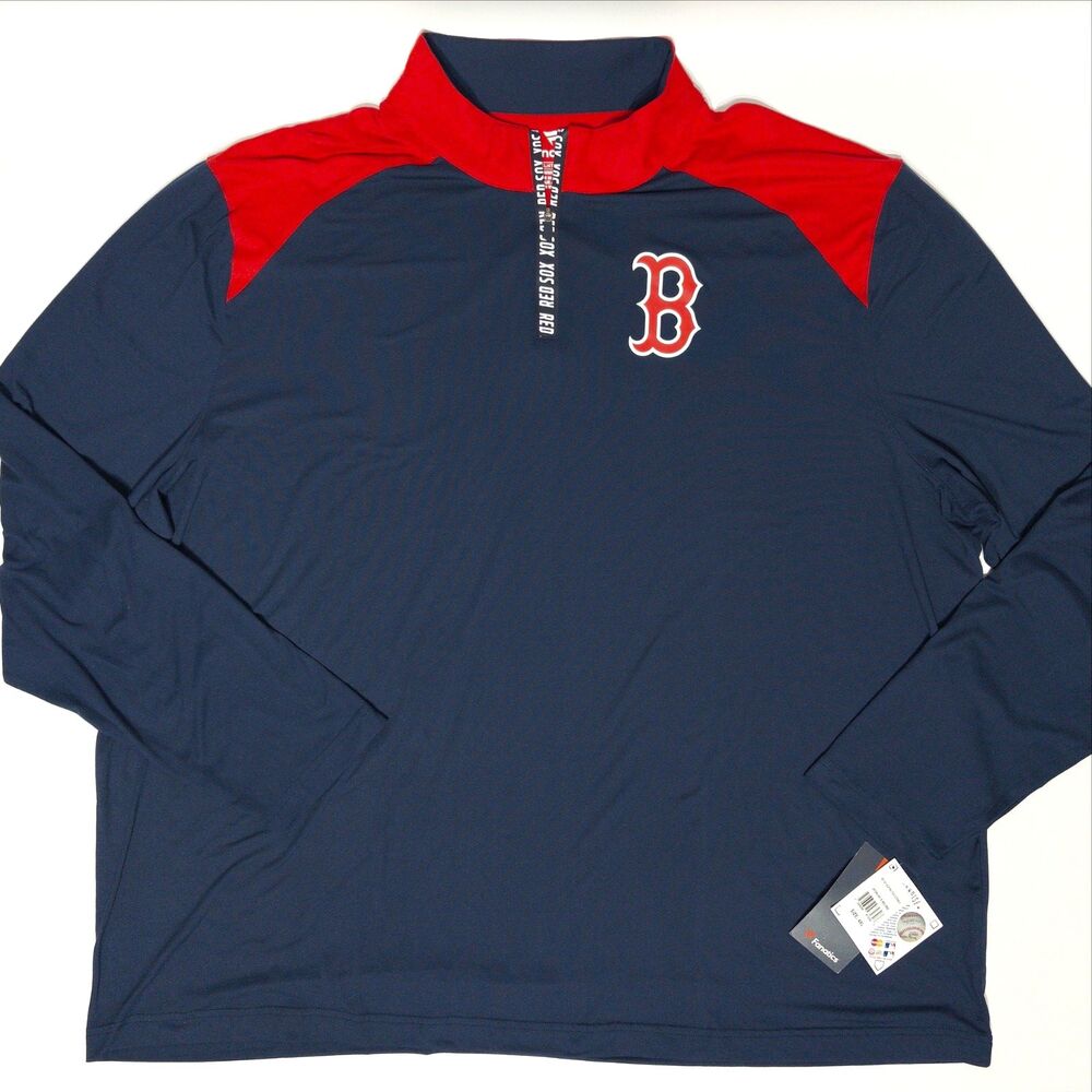 NWT Fanatics MLB Boston Red Sox 1/4 Zip Lightweight Pullover Jacket Men Size 4XL